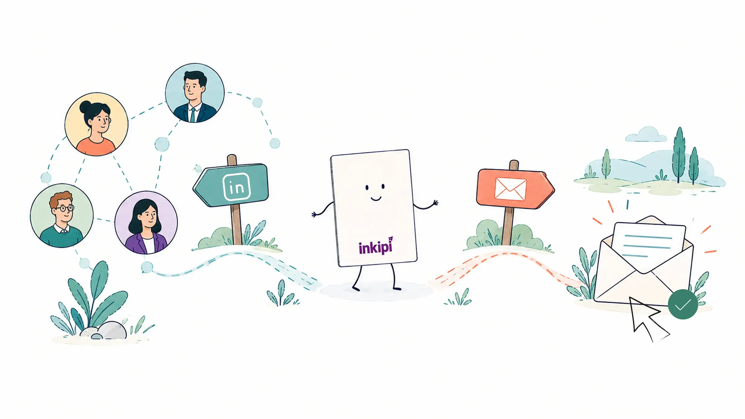 Comparaison entre des vœux professionnels sur LinkedIn et par email