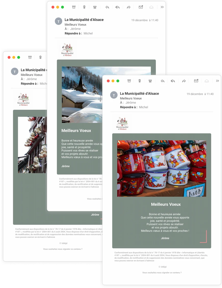 Exemples d’emails institutionnels personnalisés avec Inkipi